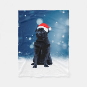 Cobertor De Velo Cachorro Negro Cachorro Cachorro Natal Neve Stars