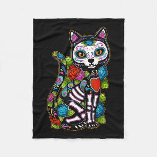 Cobertor De Velo Cachorro Negro de Açúcar De Los Muertos Catrina Di