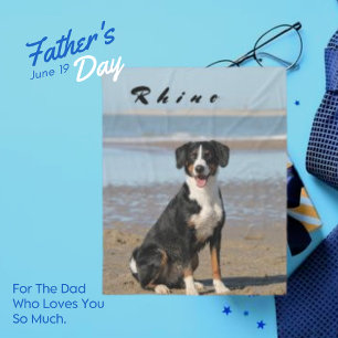 Cobertor De Velo Cachorro Negro Doméstico Cachorro no Mar de Praia