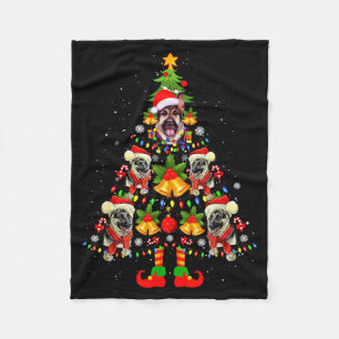 Cobertor De Velo Cachorro Pastor Alemão Chapéu do Papai Noel Árvore