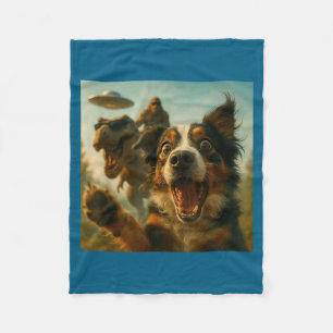 Cobertor De Velo Cachorro Pastor Australiano Chocado T-rex Bigfoot 
