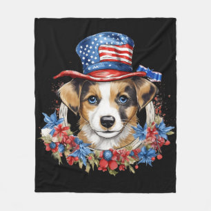 Cobertor De Velo Cachorro Patriótico 4 de Julho Dia da Independênci