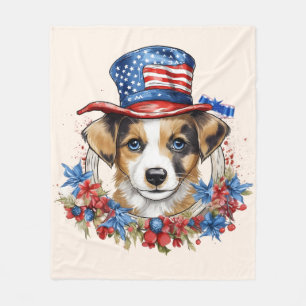 Cobertor De Velo Cachorro Patriótico 4 de Julho Dia da Independênci