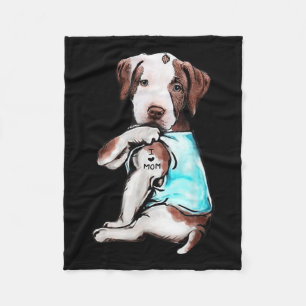 Cobertor De Velo Cachorro Pitbull Tatuagem Adoro Mãe Dia de as mães