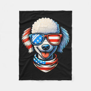 Cobertor De Velo Cachorro Poodle Usando Óculos de Sol da Bandeira d