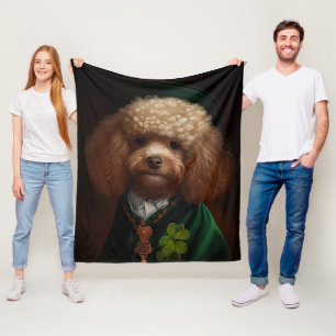 Cobertor De Velo Cachorro Poodle vestido para o Dia de São Patrício