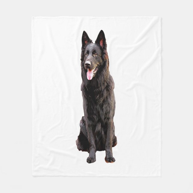 Cobertor De Velo Cachorro Preto german shepherd (Frente)