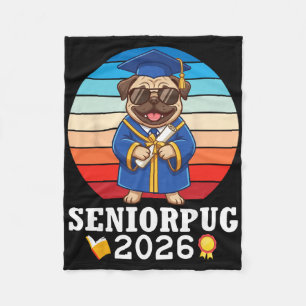 Cobertor De Velo Cachorro Pug Sênior 2026 Cl Dia de Formatura na Es