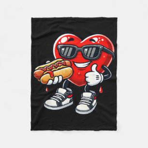 Cobertor De Velo Cachorro-Quente Comendo Coração Engraçado Kawaii D