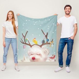 Cobertor De Velo Cachorro-Rebelde com Enfeites de natal