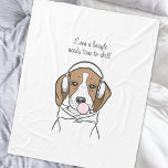 Cobertor De Velo Cachorro Refrigerado com Bubblegum Funny Beagle<br><div class="desc">O design apresenta uma ilustração de um beagle relaxante vestindo fones de ouvido e soprando a borbulha rosa. Com a sua cor de fundo favorita personalizada,  ela faz um cobertor bonito,  engraçado e único de velo.</div>