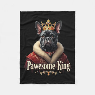 Cobertor De Velo Cachorro Rei Bulldog Francês Engraçado Pawesome Fr