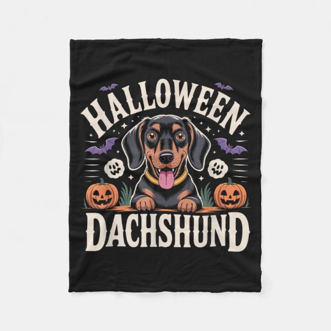 Cobertor De Velo Cachorro Salsicha de Halloween Dachshund (Frente)