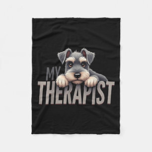 Cobertor De Velo Cachorro Schnauzer Engraçado Meu Terapeuta Cachorr