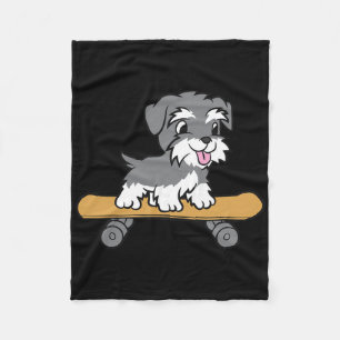 Cobertor De Velo Cachorro Schnauzer Fofo de Skate Schnauzer Miniatu