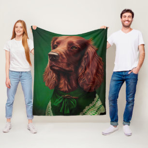 Cobertor De Velo Cachorro Setter Vermelho Irlandês vestido para o D