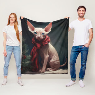 Cobertor De Velo Cachorro Sphynx na Neve Natal
