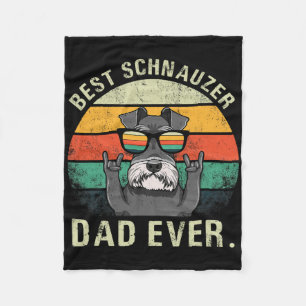 Cobertor De Velo Cachorro Vintage Melhor Pai Schnauzer Nunca Camisa