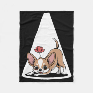 Cobertor De Velo Cachorros Chihuahua Fofos Fazendo Ioga