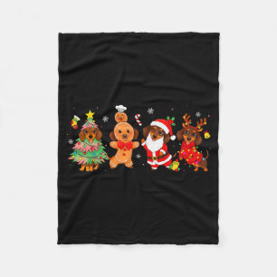 Cobertor De Velo Cachorros Dachshund Fofos Árvore de Natal Gingerbr