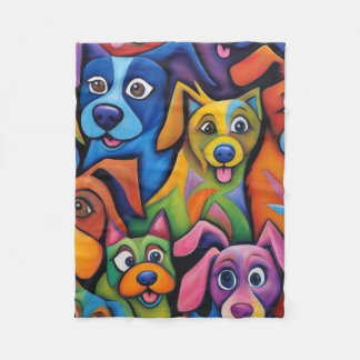 Cobertor De Velo Cachorros de desenho animado abstratos muito legai