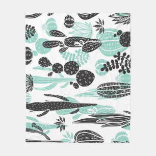 Cobertor De Velo Cactos Desenhados À Mão: Sem Costura