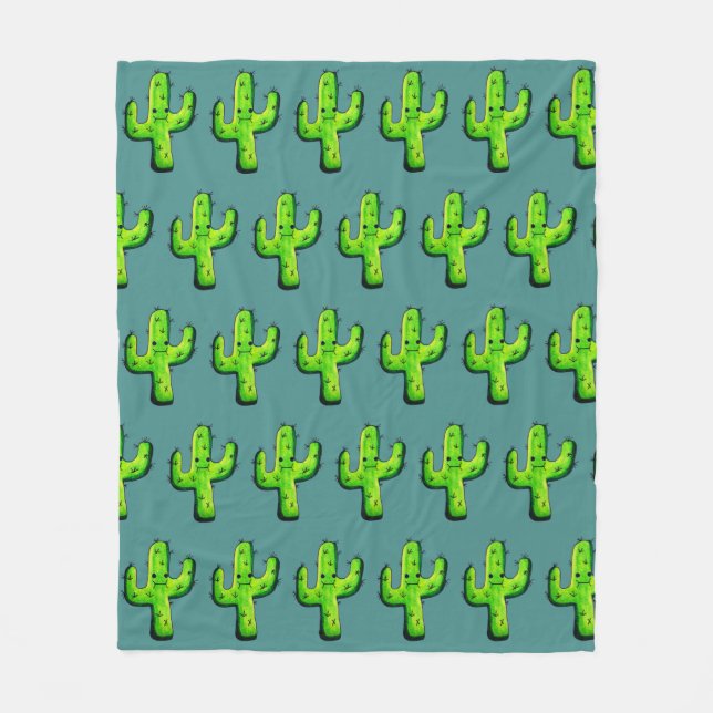 Cobertor De Velo Cactus de Cartoon Caquetário Trendy Cute (Frente)