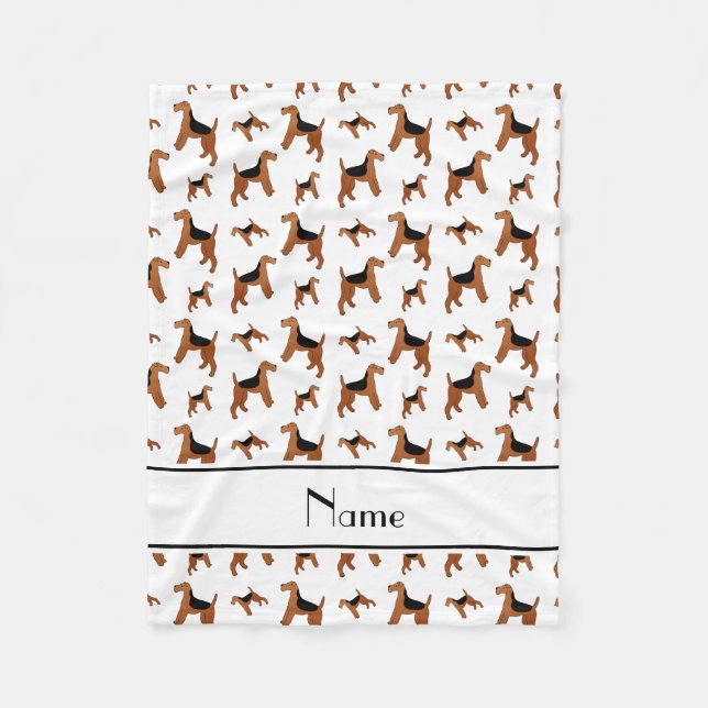 Cobertor De Velo Cães brancos conhecidos personalizados de galês (Frente)