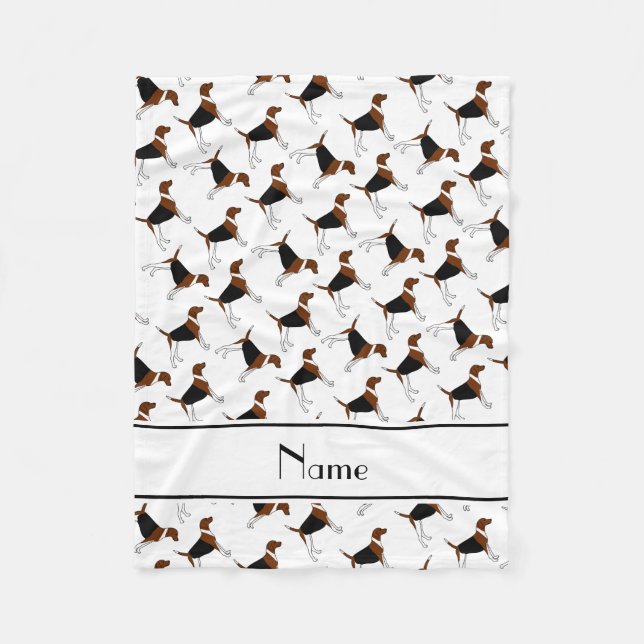 Cobertor De Velo Cães brancos conhecidos personalizados do foxhound (Frente)