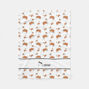 Cobertor De Velo Cães brancos conhecidos personalizados do pembroke