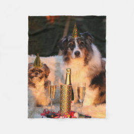 Cobertor De Velo Cães Celebrando Ano Novo