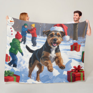 Cobertor De Velo Cães Chesapeake Bay Retriever na Neve com Chapéu d
