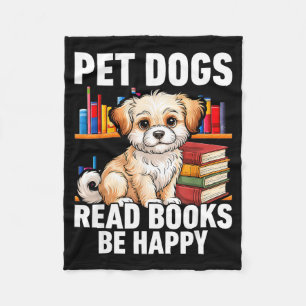 Cobertor De Velo Cães de estimação lêem livros para ser feliz amant