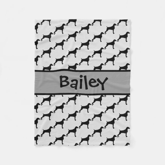 Cobertor De Velo Cães de Weimaraner Silhouette PERSONALIZADOS (Frente)