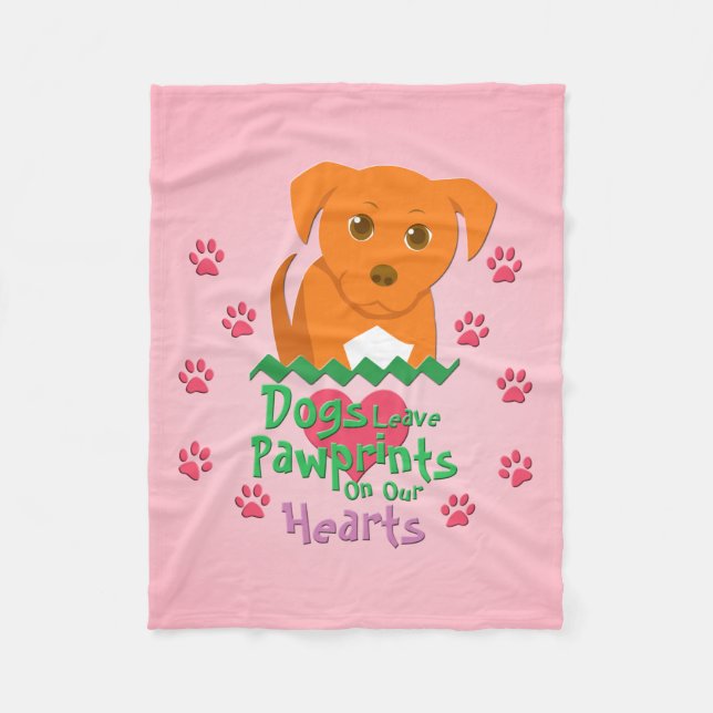 Cobertor De Velo Cães Deixam Pawprint (Frente)