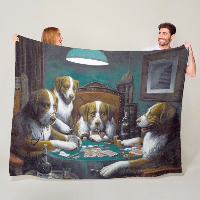 Cobertor De Velo Cães Jogando Poker Cassius Marcellus Coolidge 1894 (In Situ)