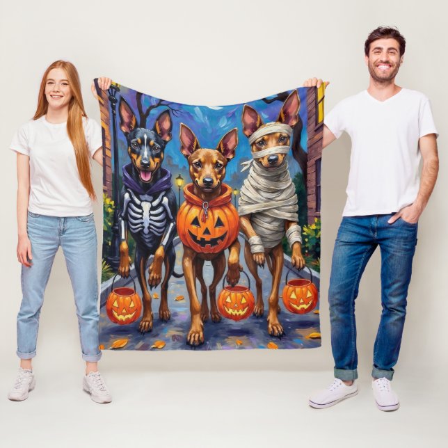 Cobertor De Velo Cães Malinois Belgas Trick-or-Treating no Hallowee (In Situ)
