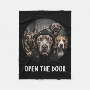 Cobertor De Velo Cães Zumbis Divertidos de Halloween Abram a Porta