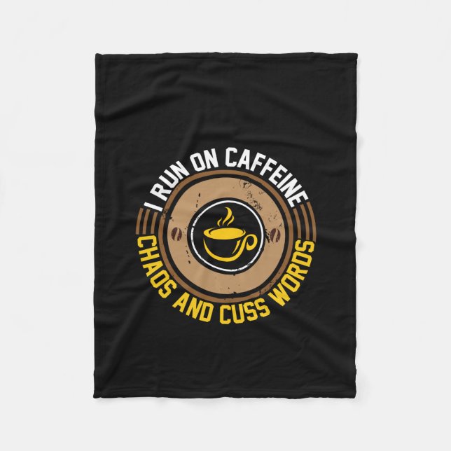 Cobertor De Velo Café Art I Run In Caffeine (Frente)