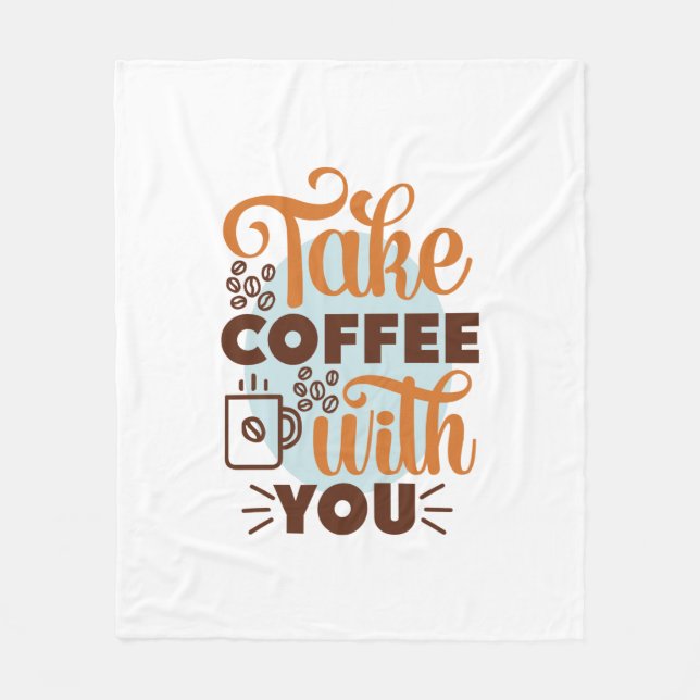 Cobertor De Velo Café Arte Leve Café Com Você (Frente)