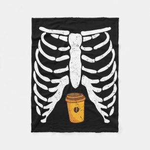 Cobertor De Velo Café Café Da Rib Halloween Lover Skeleton Engraçad