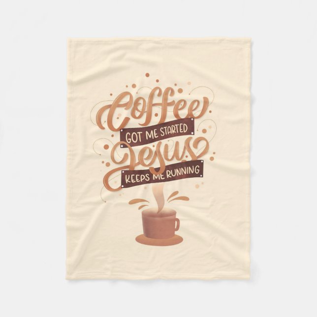Cobertor De Velo Café Com Sobremesa E Jesus (Frente)