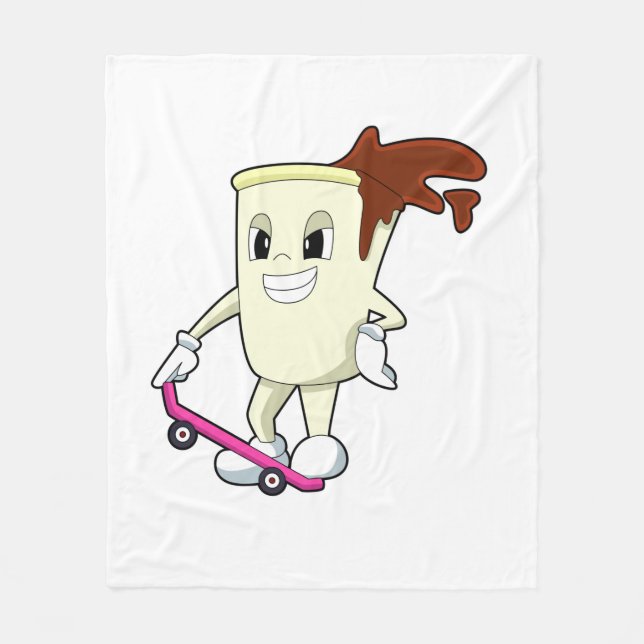 Cobertor De Velo Café como skater com skate (Frente)