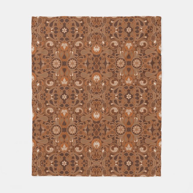 Cobertor De Velo Café Latte Paisley Soft Fleece Blanket (Frente)