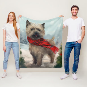 Cobertor De Velo Cairn Terrier Dog no Natal da Neve