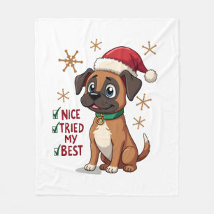 Cobertor De Velo Caixa de cão Boxer fofa Natal Legal Tentei o meu M