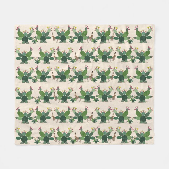 Cobertor De Velo Calico Cactus Fleece Blanket (Frente (Horizontal))