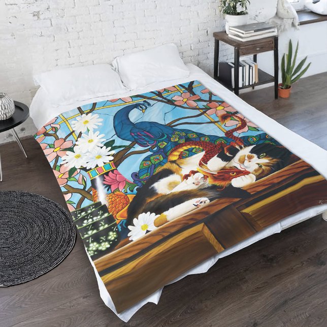 Cobertor De Velo Calico Cat Dragon Red (Criador carregado)