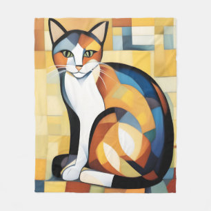 Cobertor De Velo Calico Cubism A Feline