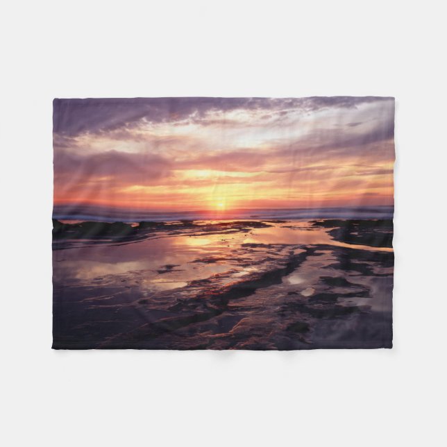 Cobertor De Velo Califórnia, San Diego, Sunset Cliffs, Pôr-do-sol 3 (Frente (Horizontal))